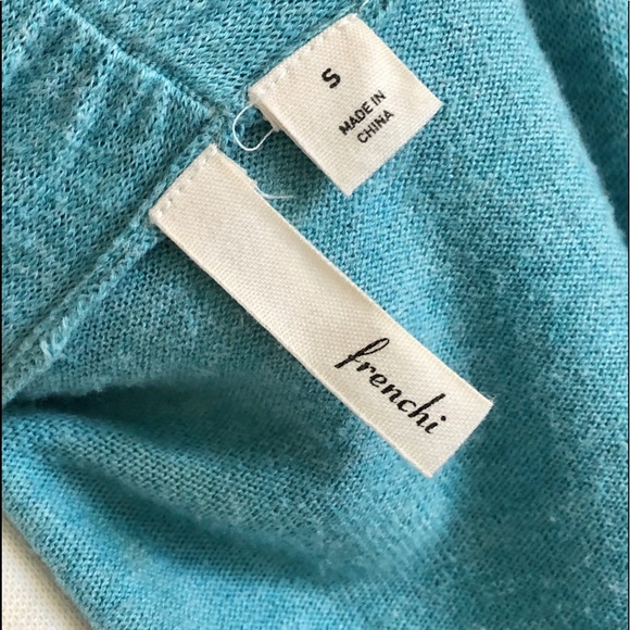 Turquoise wide lapel open cardigan - Picture 3 of 5